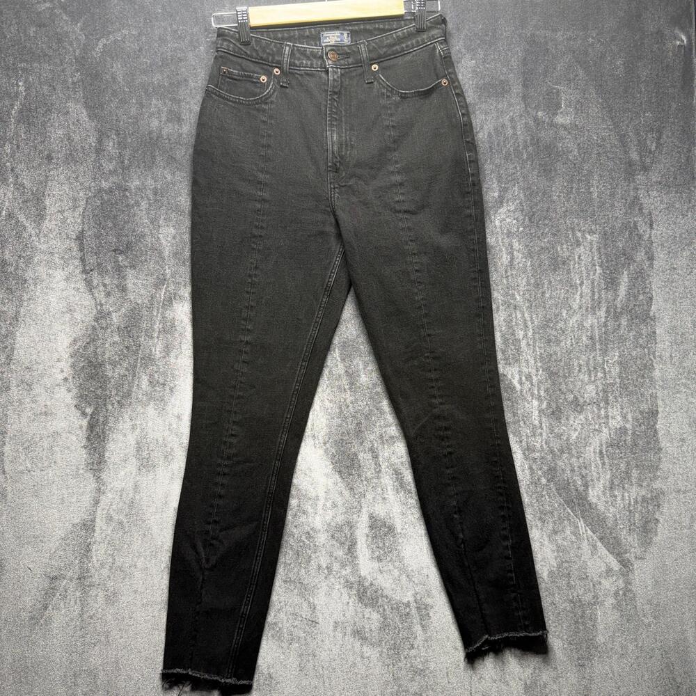 Abercrombie & Fitch Simone High Rise Skinny Jeans Womens 2R Black Charcoal Denim